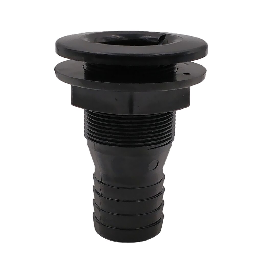 1.5 Inch Through Hull Mushroom Head Barbed Plastic Black Thru Hull Connector