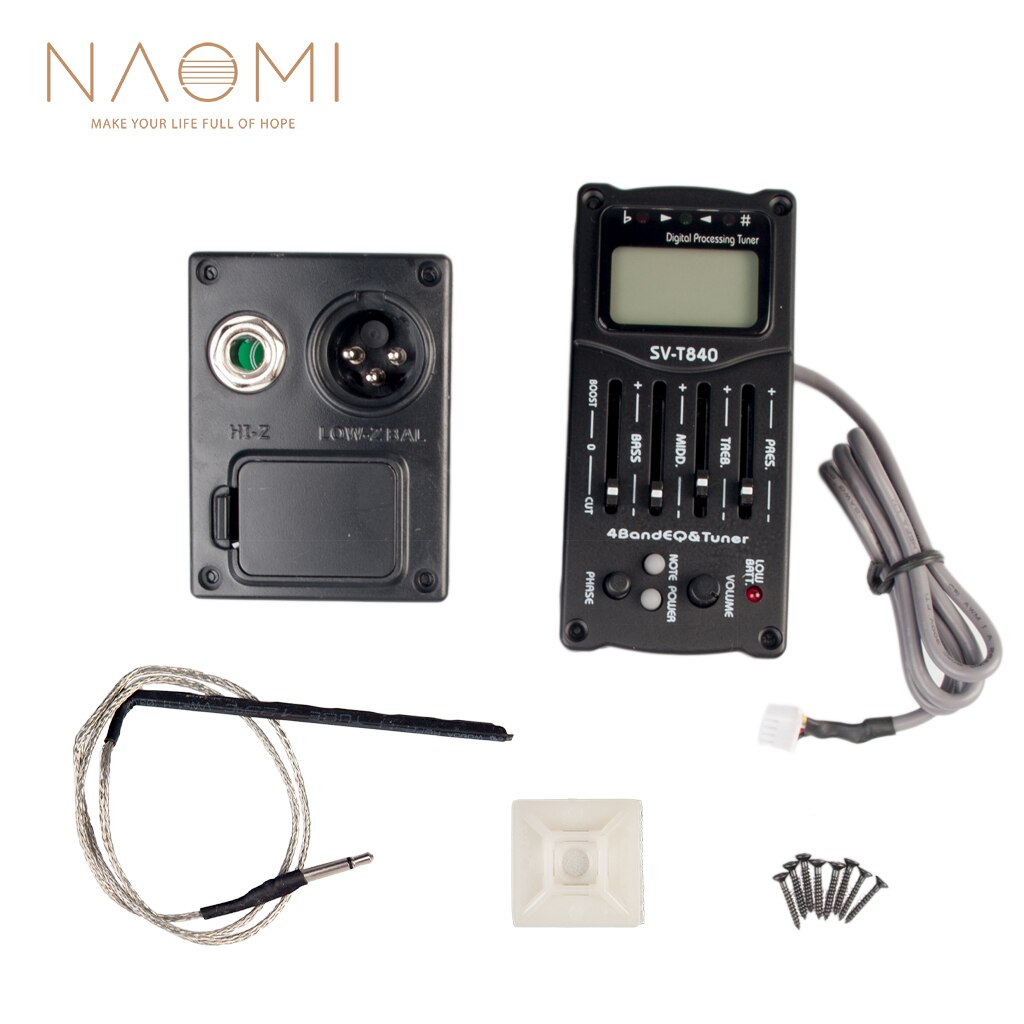 Acoutic Guitar Pickup Preamp LC-5 5 Bands EQ Equalizer Acoustic Guitar Preamp EQ Equalizer Tuner Piezo Ceramic Pick-up