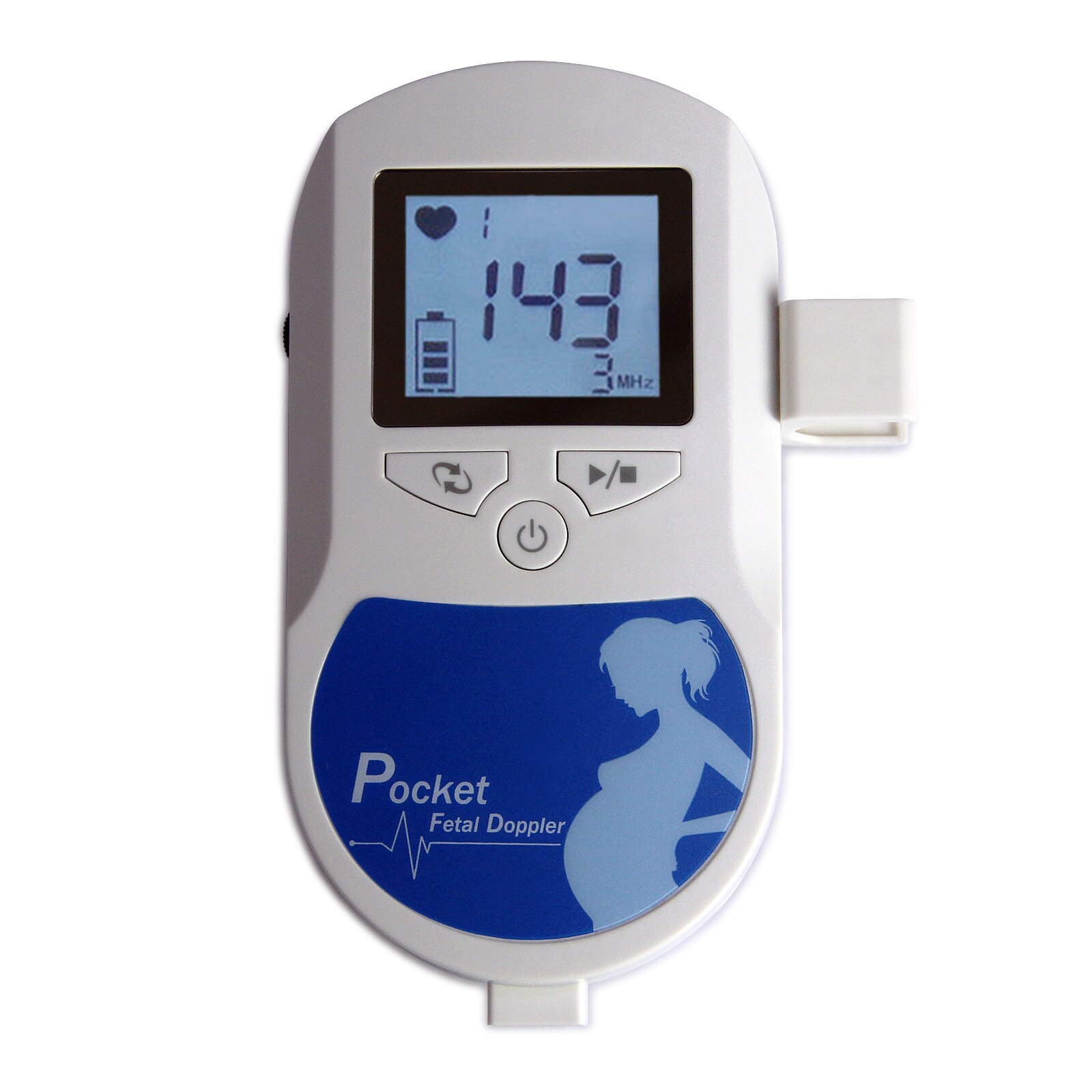 Contec Babysounda/B/C Baby Hartslag Foetale Doppler Prenatale Monitor + Gel Pocket Fetal Doppler: Baby C 3MHZ Blue