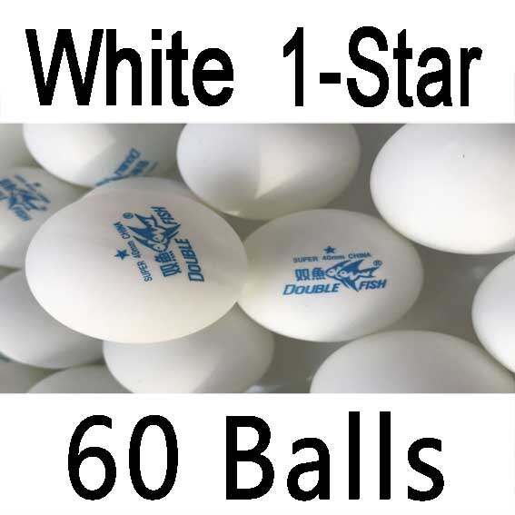 60x dubbla fiskar 1 stjärna 2 stjärna 3 stjärna 40mm träningsbordtennisbollar: 1 stjärna vit