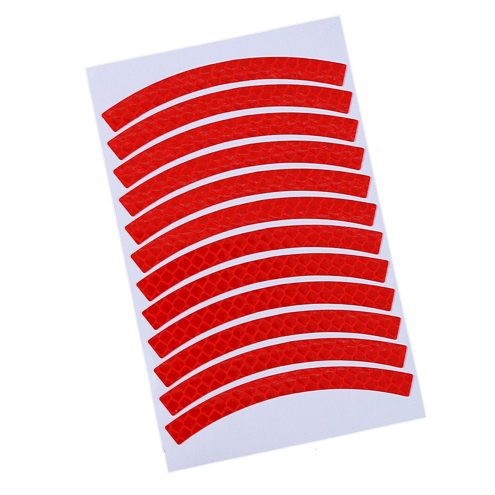 Pegatinas reflectantes para ruedas de bicicleta, cinta adhesiva fluorescente reflectante para ciclismo, pegatina decorativa de seguridad de advertencia para bicicleta de montaña, 1 ud.: Rojo