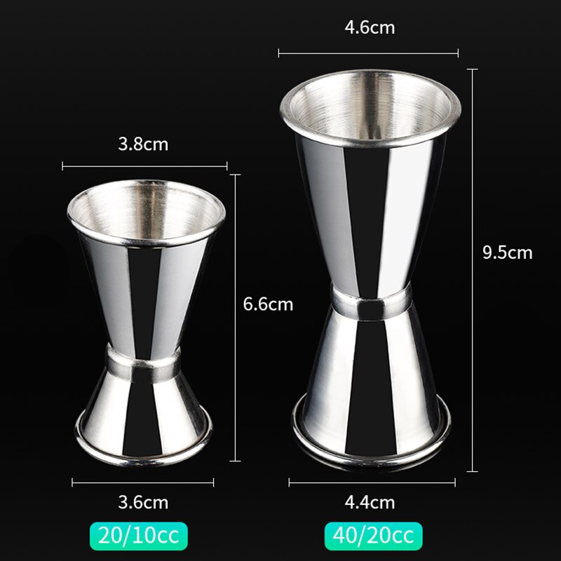 Stainless steel bartender curling measuring cup, double-headed ounce cup, cocktail measuring device, bar measuring cup utensils