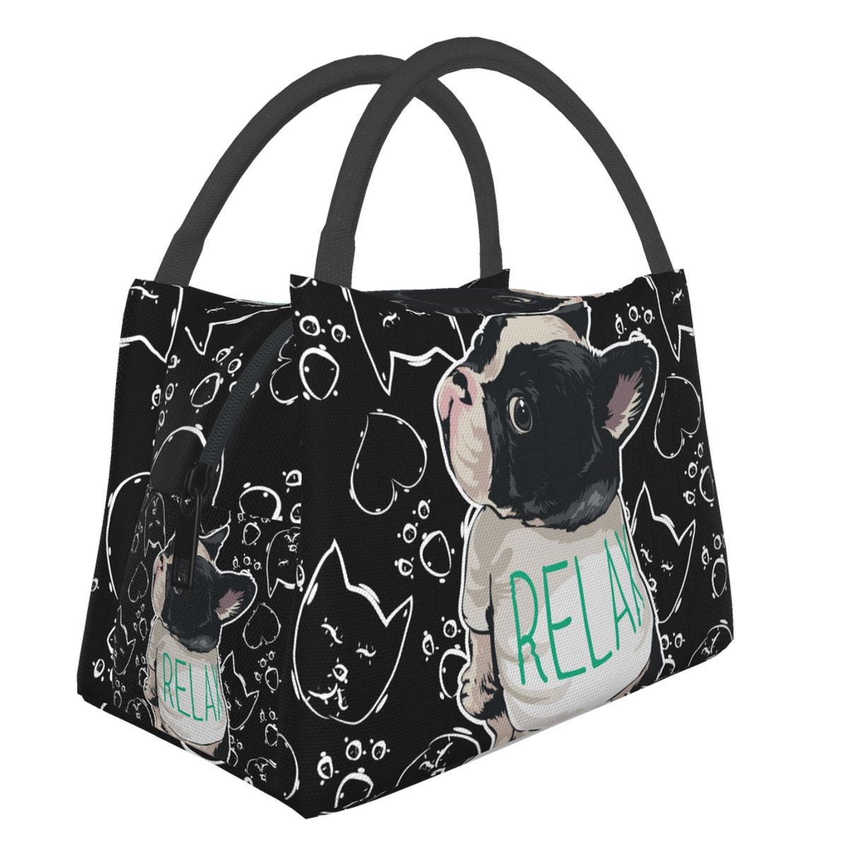 NOISYDESIGNS Kawaii Portable Lunch Bag French Bulldog Print Thermal Insulated Lunch Tote Cooler Picnic Handbag Bento Pouch Women: Default Title