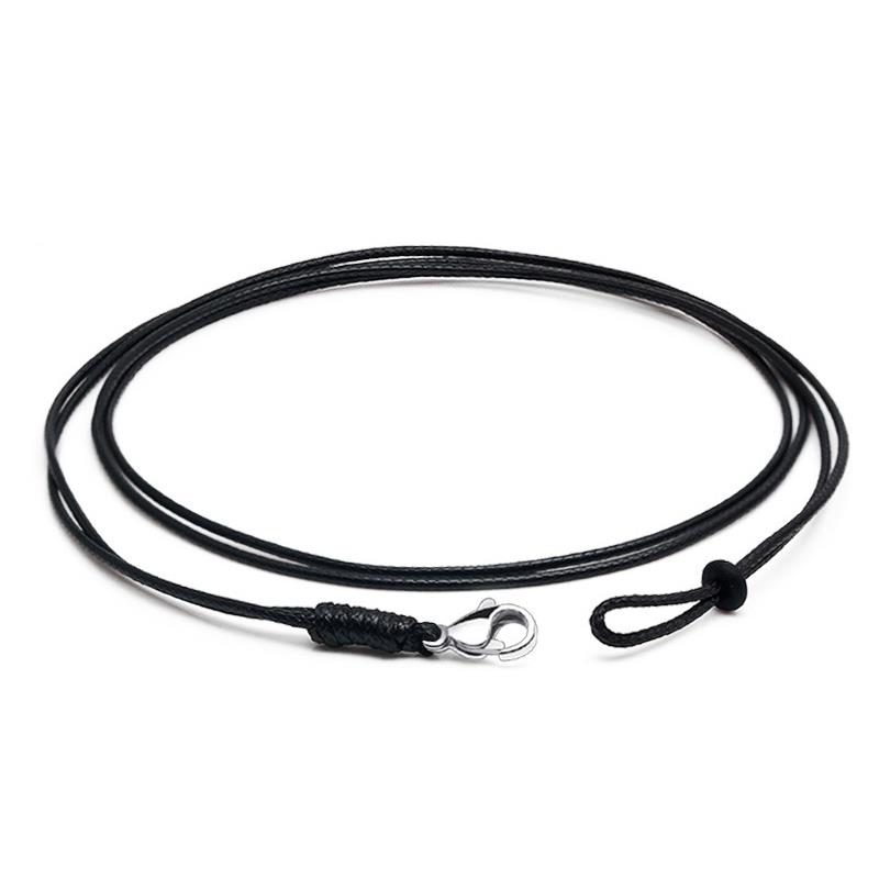 Cadena de cuerda de cuero trenzado de acero inoxidable de doble hebra de 1mm para pulsera DIY, collar, Material de accesorios para hacer joyería: 30 mm / Blanco
