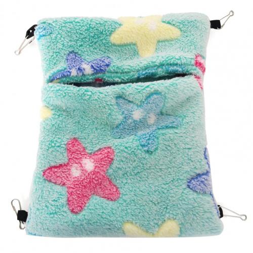 Hamac mignon en peluche douce et chaude pour Hamster, fournitures de nid pour animaux de compagnie, multicolore, petit hamac confortable suspendu: green / L