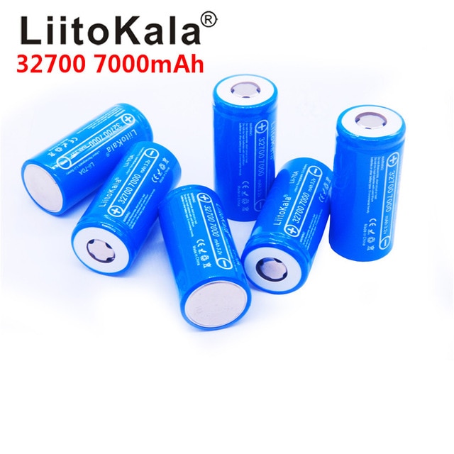 6pcs LiitoKala 32700 cellen lifepo4 7000 mah 3.2 V oplaadbare batterij met platte top LiFePO4 voor zaklamp 32700 batterij 6500