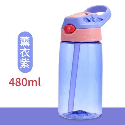 Bambini 480ML Tazza di Acqua Creativo Sicuro Del bambino Alimentazione Tazze con Cannucce A Tenuta Bottiglie di Acqua Portatile Esterno Dei Bambini s 'Tazze: VIOLA