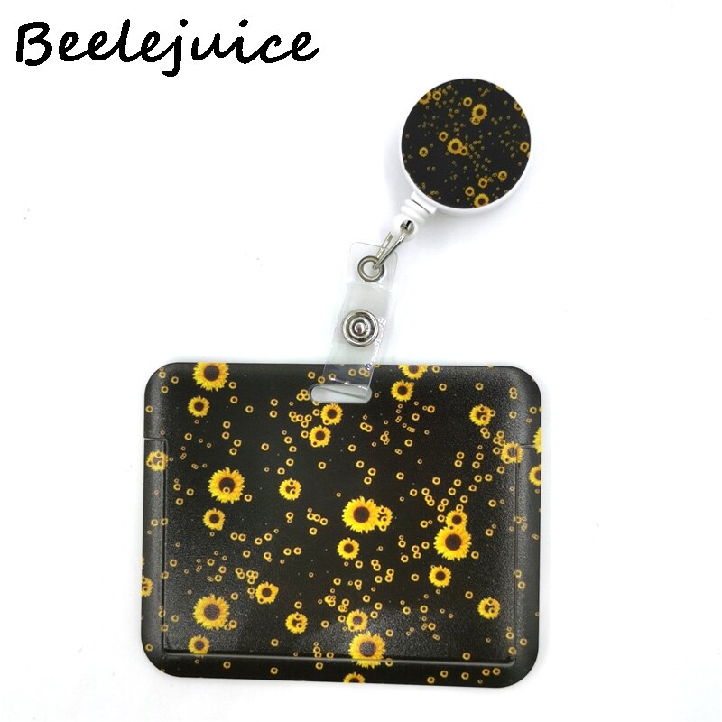 Girasoli fiori titolare della carta donna uomo affari cordino Badge porta carte porta carte studente cordino ID porta carte di credito borse: 7