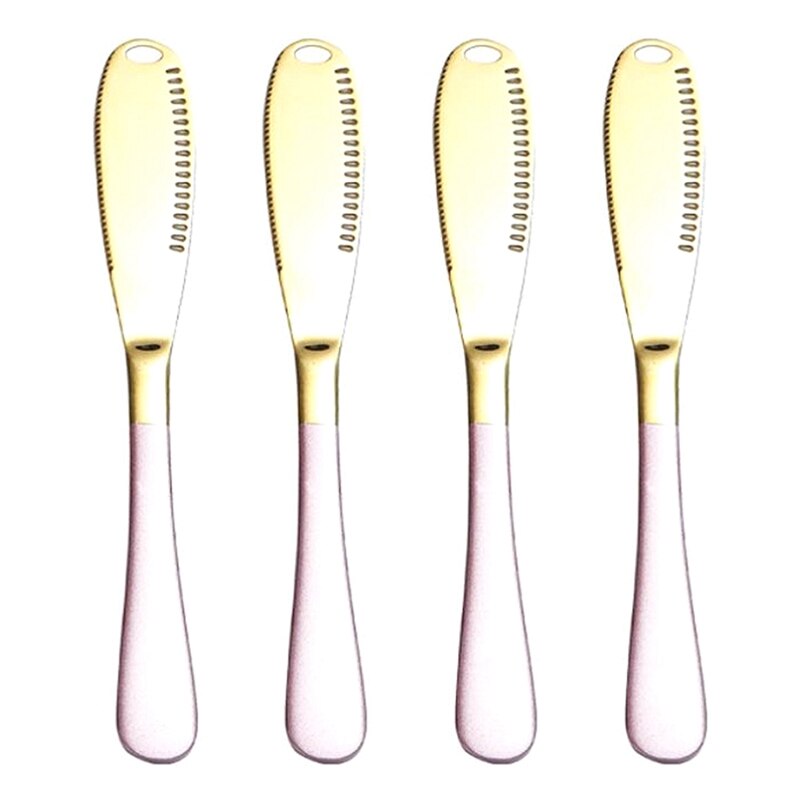 Butter Knife with Hole Cheese Dessert Jam Knife Cutlery Tool Bread Knife Tableware String Cheese Sticks 4Pcs: Dark Khaki