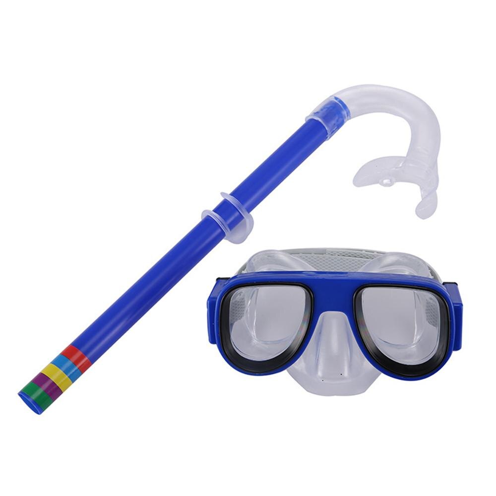 Kids Zwembril Anti Fog Eye Zwemmen Siliconen Bril Glas Professionele Zwembril Snorkel Set Scuba: Blue