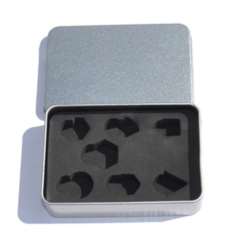 Würfel Metall Kasten Standard Größe Würfel Metall Kasten 7 stücke D4 D6 D8 D10 D % D12 D20 einstellen Metall Kasten