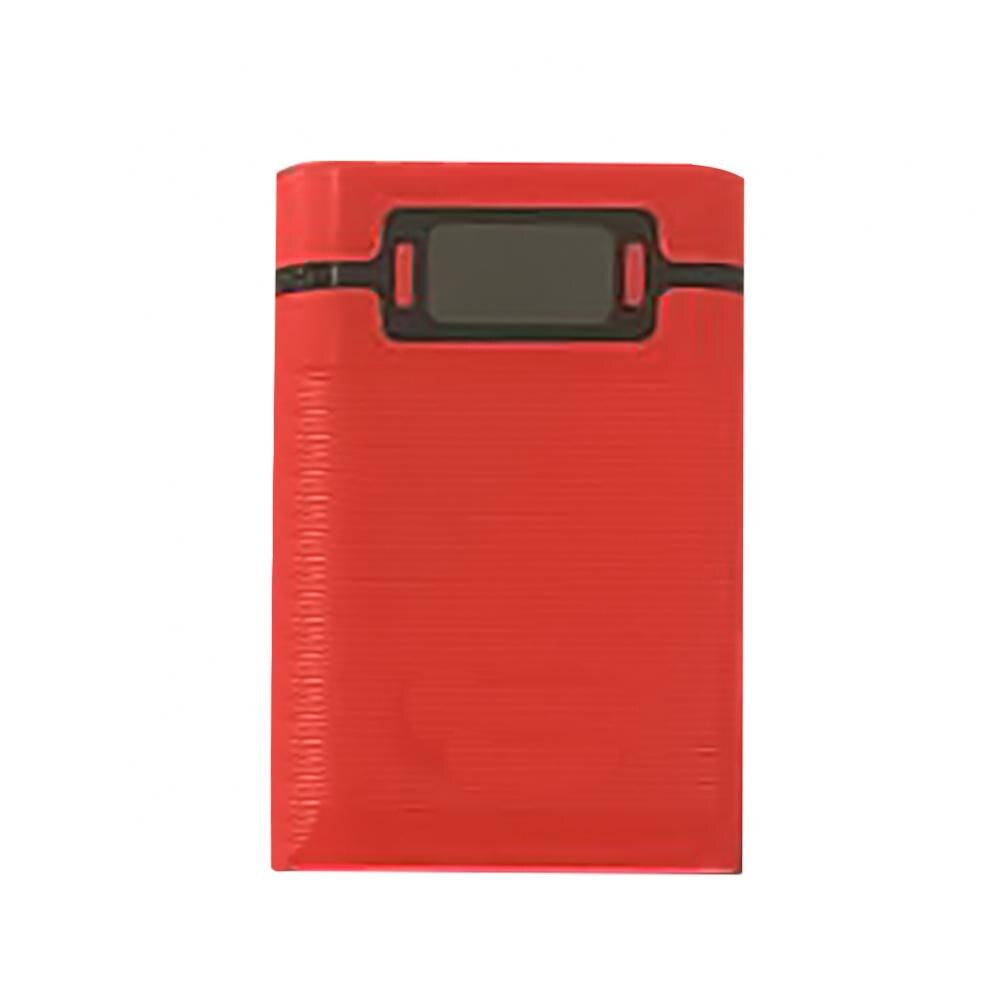 Battery Charger Portable 4 Slot 18650 LCD Display DIY Power Bank Case Enclosure: Red