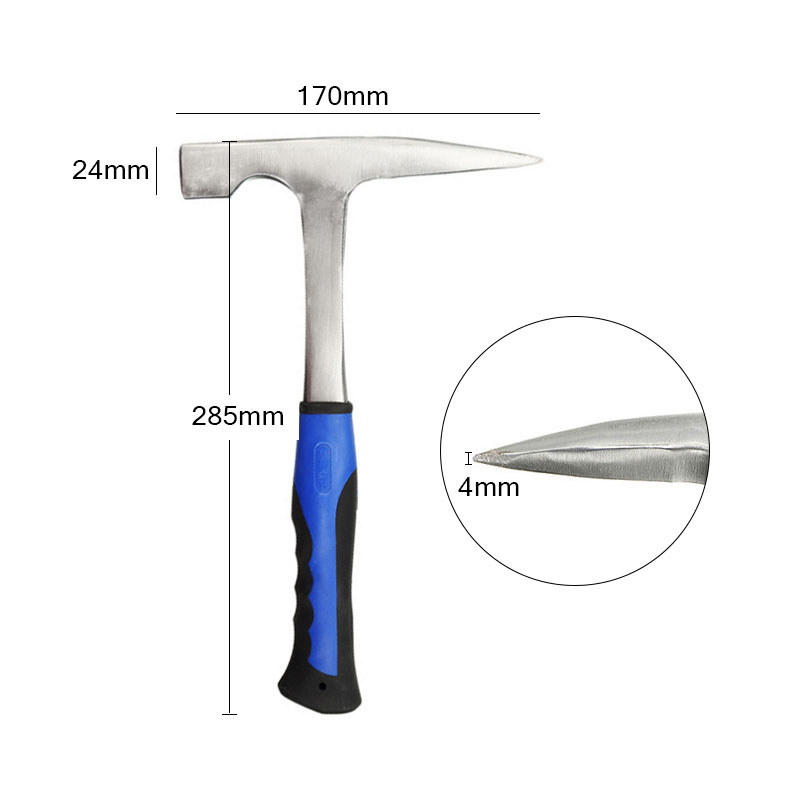 Geological Hammer High Carbon Steel Stratigraphic Hammer Rock Geology Prospecting Flat/Pointed Tip Shock Reduction Hand Tool: Sharp