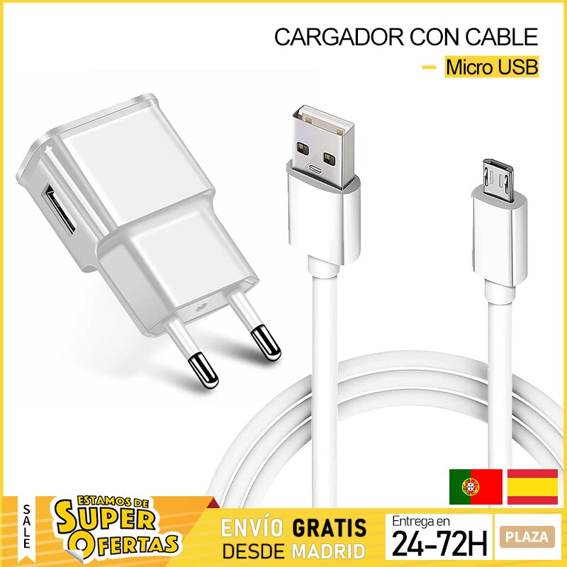 2 In 1 Oplader Met Micro Usb 2.0 5V/1.1A Kabel Compatibel Met Android Samsung Galaxy S7 S6 s5 J5 J7 Mobiele Smartphone Tablet