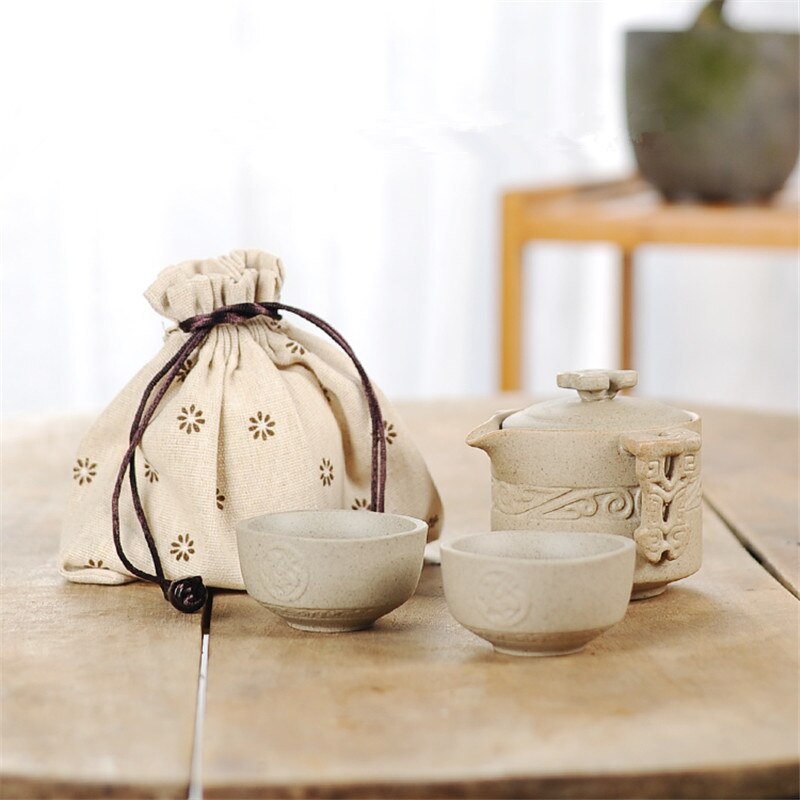 Conjuntos de utensílios de chá de cerâmica portátil para kung chá china bule com xícara de chá conjuntos de chá de viagem chaleira água escritório em casa drinkware gaiwan