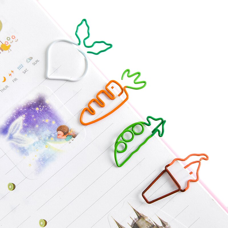 10 Pcs Pattern Bookmark Stationery Cute Ice Cream Small Bookmark Paper Clip Student Office Supplies Pin Cartoon
