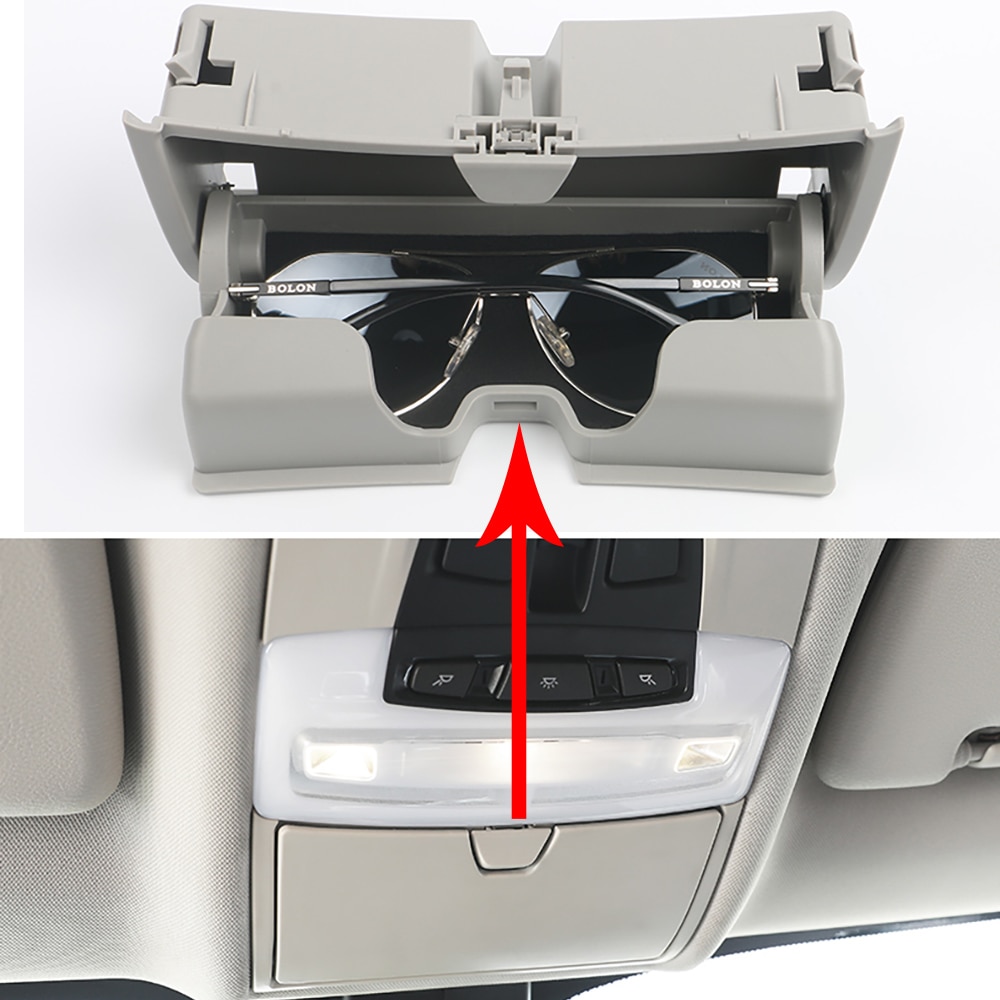 Bil solbrille tilfælde holder briller boks bur klip arrangør plast opbevaringsboks til bmw  x5 x6 f15 f16