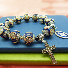 Katolsk rose armbånd rosenkrans antik boutique armbånd 12mm-13mm,  religiøse forsyninger