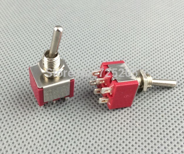 Genuine Taiwan Toggle-Switch Power for Amplifier 6 Pins 2 Gears DPDT ON-ON 3A 250V DIY HIFI Audio