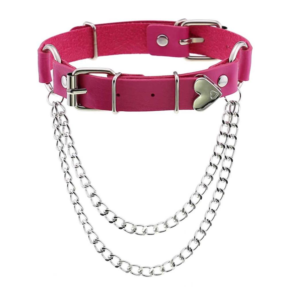 Perzik Hart Choker Ketting Goth Kleding Harajuku Ketting Punk Gothic Kwastje Hals Ketting Sieraden Voor Vrouwen Valentijnsdag: Puur Goud Kleur