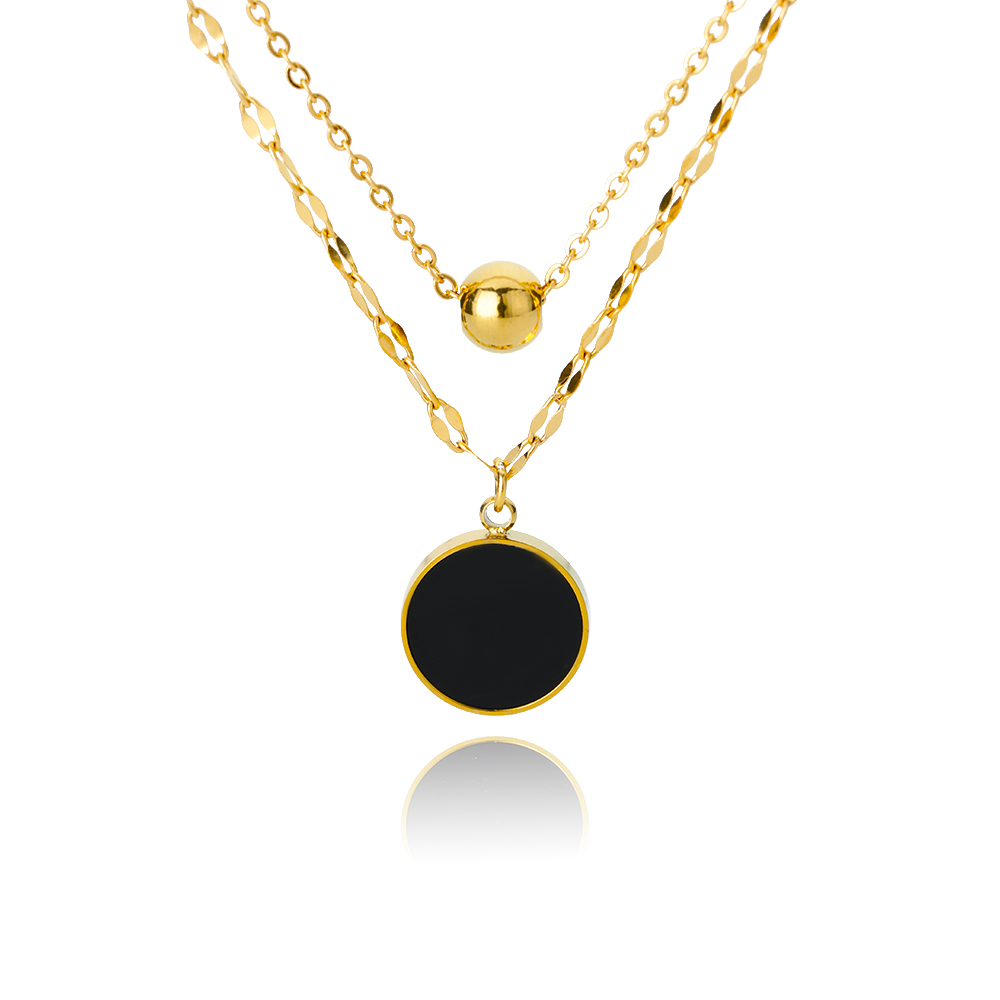 Ovale ketting met opaalsteen voor dames, gemaakt van roestvrij staal met een gouden ovale stenen hanger, ideaal voor een bruiloft.: Staalkleur