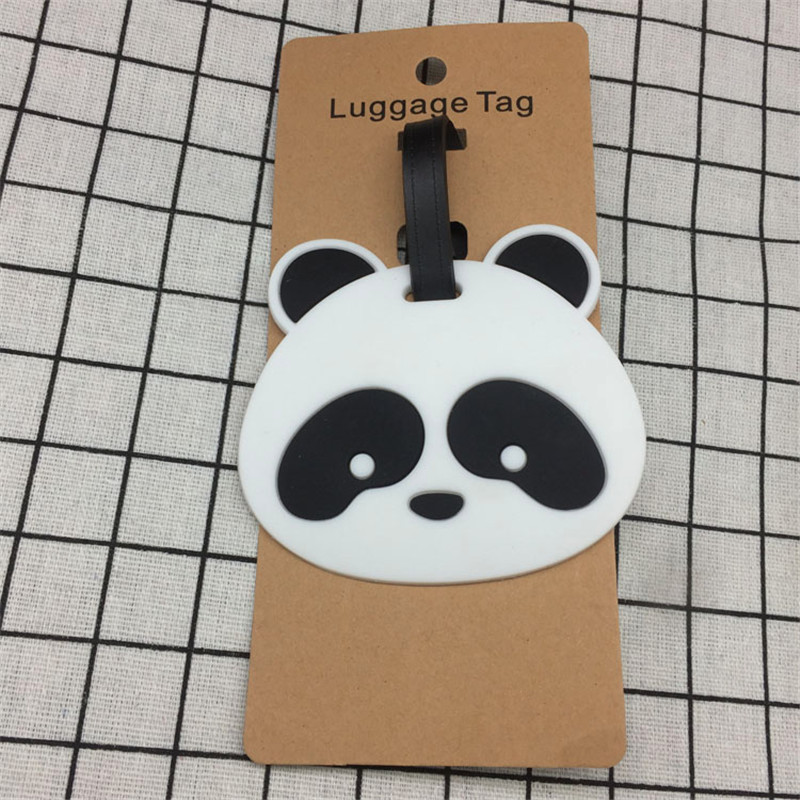 Accessori da viaggio panda Creativo Bagagli etichetta Del cavallo Del Fumetto gel di Silice Valigia ID Indirizzo di Supporto Bagaglio Imbarco etichetta Portatile: 1