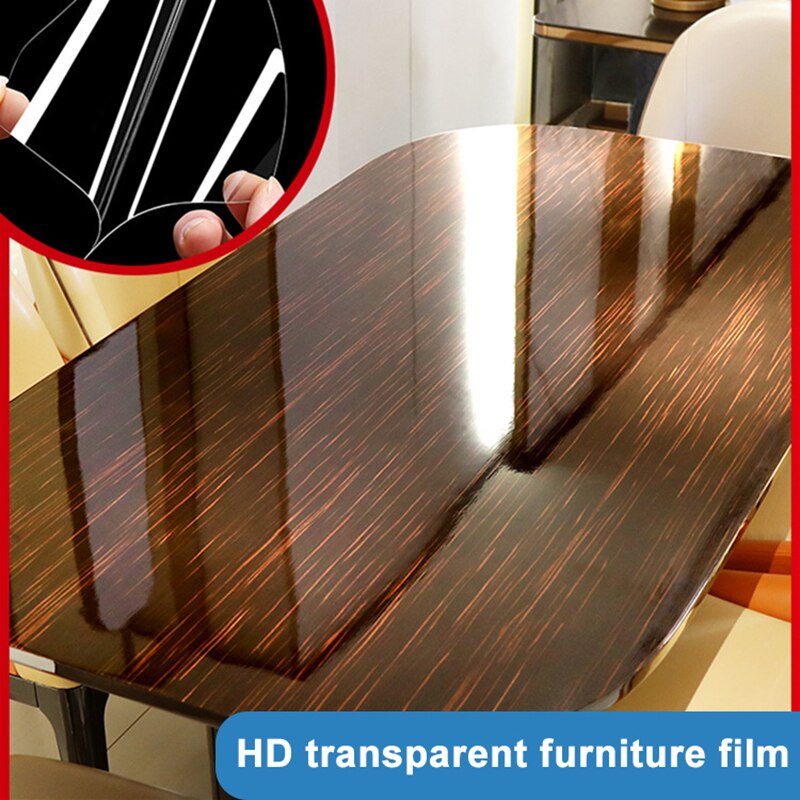 Nieuw Lijm Tafel Beschermende Film Glossy Clear Bescherming Anti-Kras Hittebestendige Meubels Stickers Voor Thuis