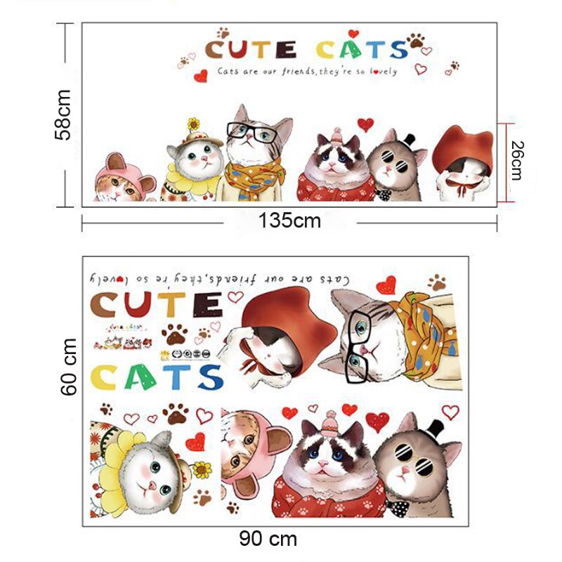 Tofok schattige dieren cartoon deurstickers voor kinderkamers slaapkamer huis muurschilderingen doe-het-zelf safari muursticker beer konijn kastdecoratie: T9