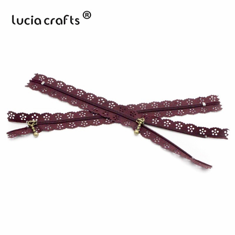 Lucia Ambachten 20 Cm Nylon Coil Mooie Kant Ritsen Voor Diy Bag Tailor Riool Craft Retail J0301: C11 Dark red 6pcs