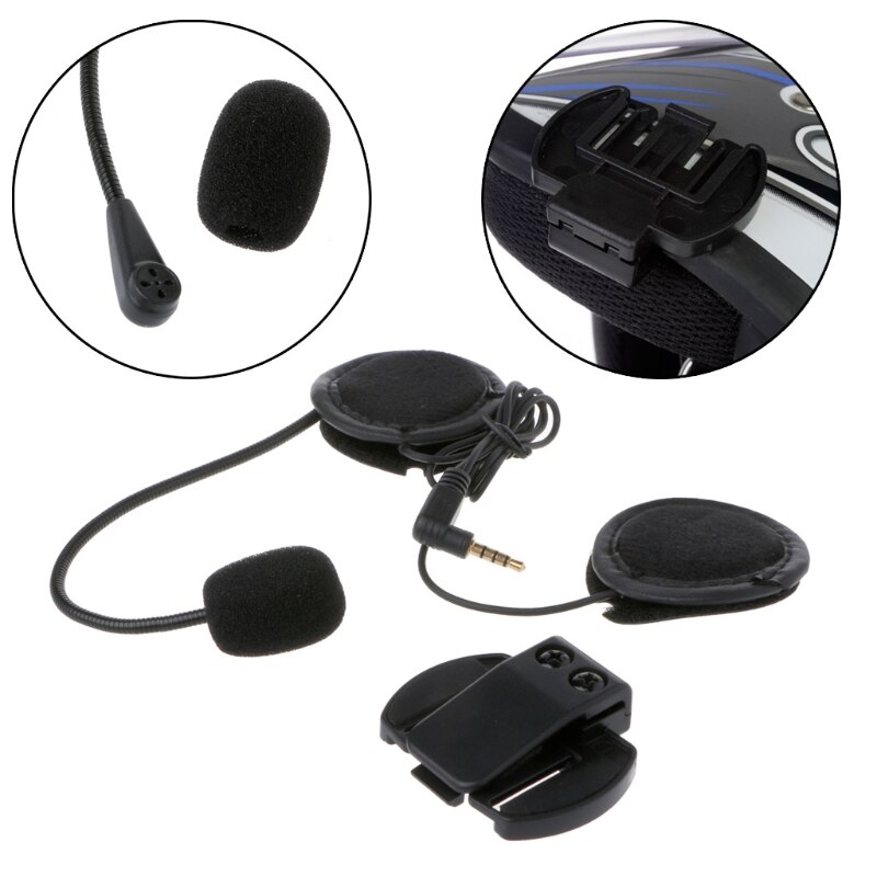 Motorcykel hörlurar högtalare intercom tillbehör 3.5mm jack plug & clip för  v4 v6 motorcykel hjälm headset