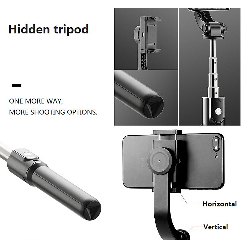 Single Achse Hand Gimbal Stabilisator Anti-Schütteln Stativ Bluetooth Zoomen Fernbedienung Selfie Stock für praktisch Gopro Kamera Actio