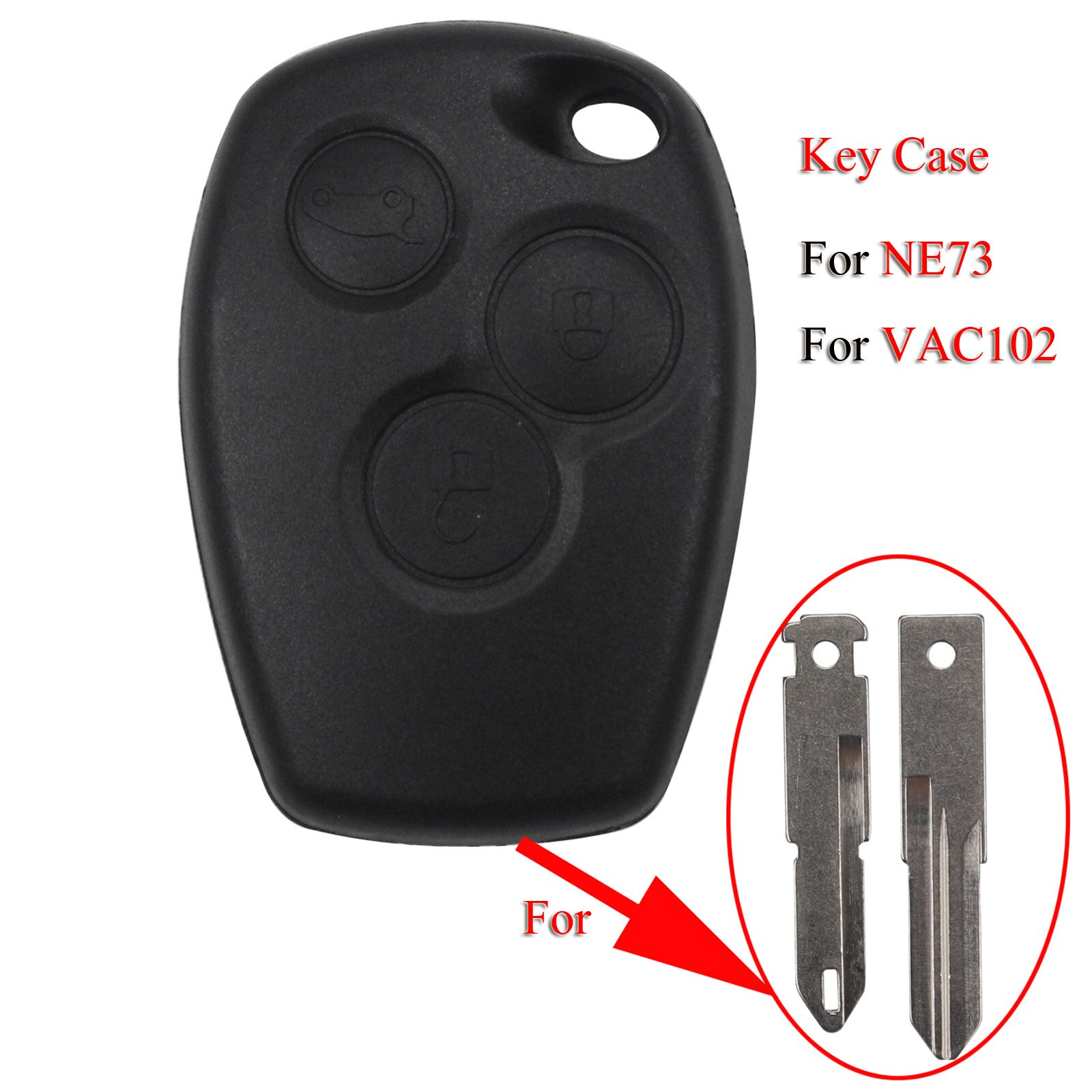 Kutery Car Key Shell For Renault Trafic Vivaro Duster Logan Fluence Clio Sande Megane 3Buttons Replacement Remote Key Case Cover: Case For NE73 VAC102