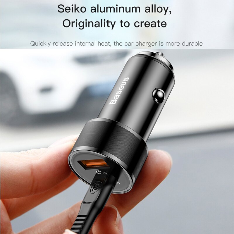 Baseus Auto Telefon Ladegerät USB schnell aufladen für iPhone X 8 8P Huawei Schnelle Ladegerät Adapter Buchse 36W typ-C PD Auto Auto Ladung