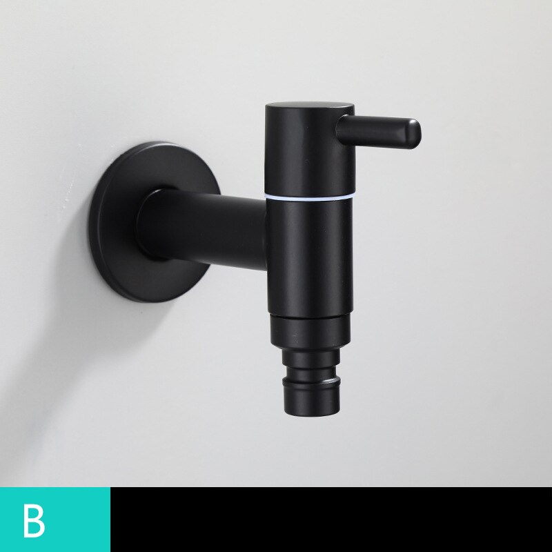 Black Paint Single Cold Faucet/Washing Machine Tap Bibcock Bathroom Basin Mop Tap Garden Crane 304 Stainless Steel: Yellow