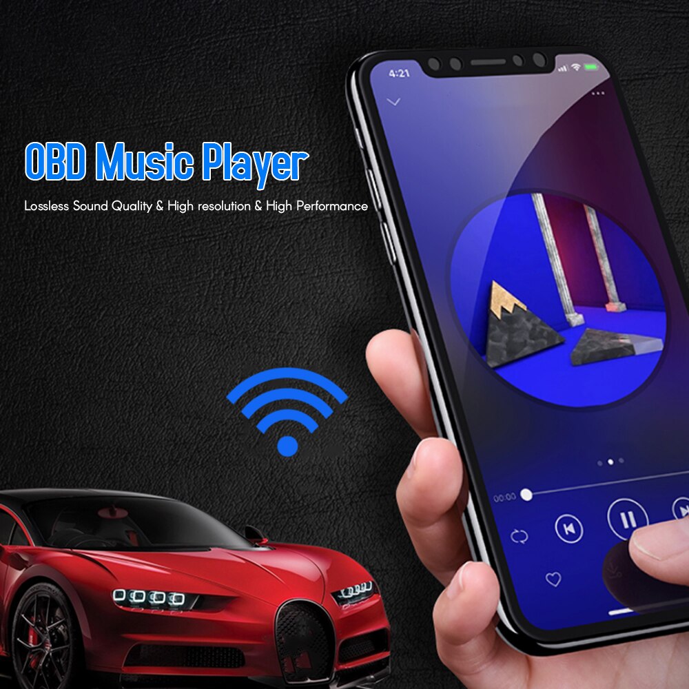 V12 OBD BT Music Player Auto Car Diagnostic Scanner Code Reader Tool Car Fault Detector