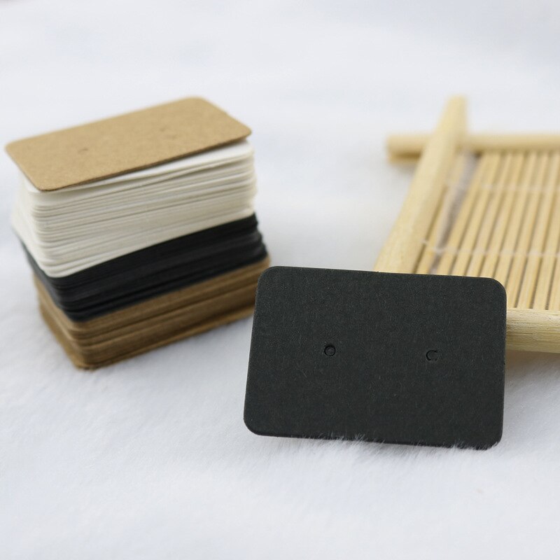 100 sztuk 2.5x3.5cm kolczyk karty opakowania stojak do kolczyków posiadacz karty karton papier typu Kraft tagi dla DIY biżuteria wyświetlacz