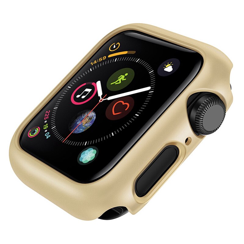 Abay Pc Case Voor Apple Horloge 3 2 1 42Mm 38Mm Cover Volledige Bescherming Shell Voor Iwatch 4 5 6 Se 40Mm 44Mm Horloge Bumper: Gold / Series 456 SE 44MM