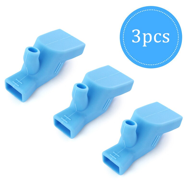 3/2/1Pc Siliconen Kraan Extender Water Tap Extension Sink Kinderen Wassen Apparaat Badkamer Gootsteen Kraan gids Extenders: 3pc Blue