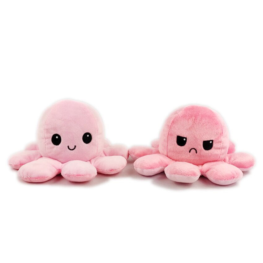 Double Sided Stuffed Flip Octopus Plush Doll Soft Simulation Plush Toy Color Doll Filled Plush Child Toy: Pink light pink