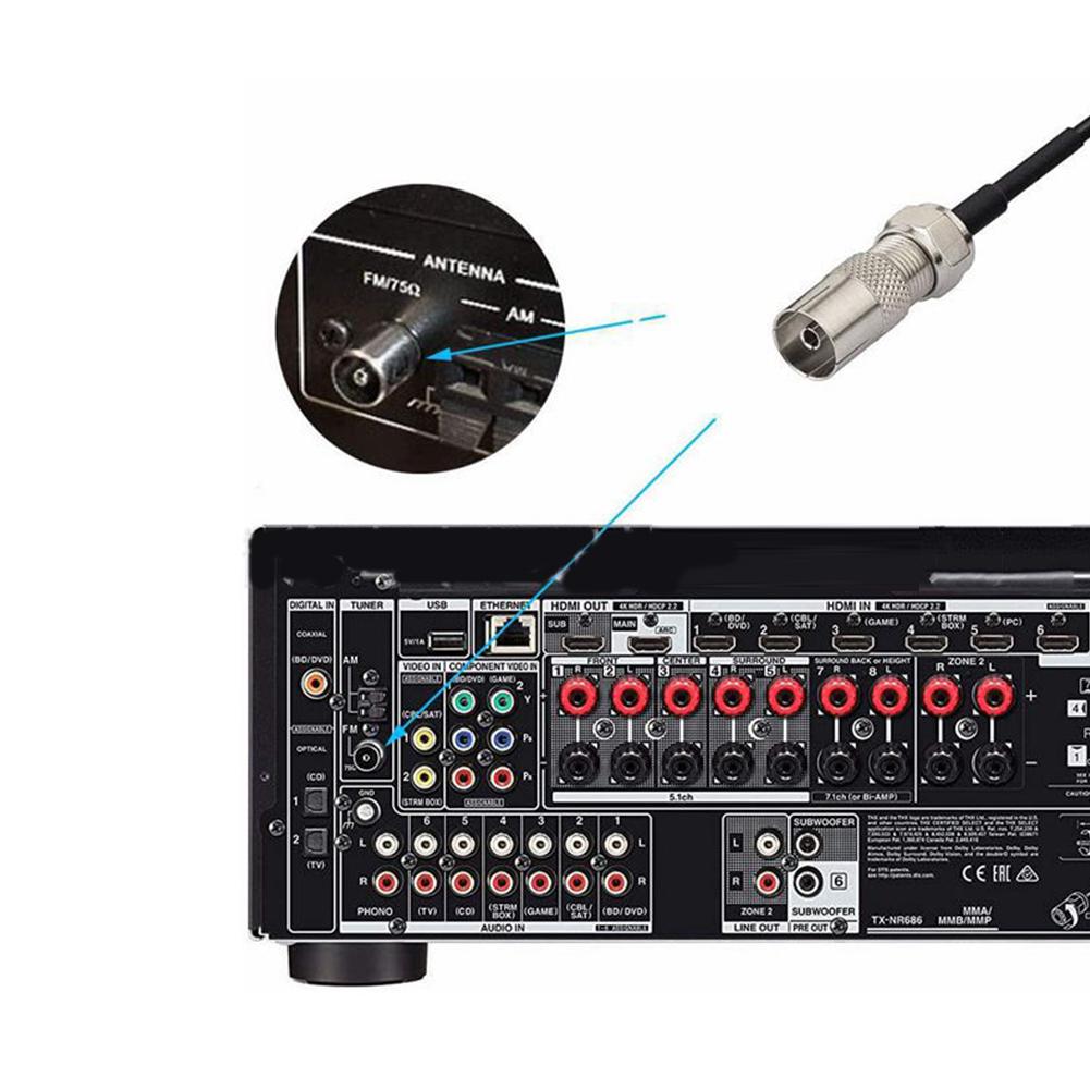Antena de rádio fm antena dipolo fm para receptor estéreo sistema de música rádio fm casa estéreo áudio vídeo receptor de cinema em casa