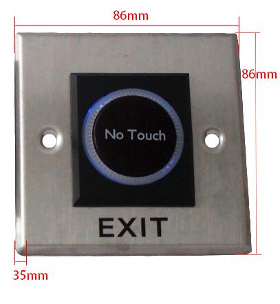 Infrared Contactless No Touch Door Exit Button Touch Release Push Switch with Backlight for access control electric lock system: K2-1