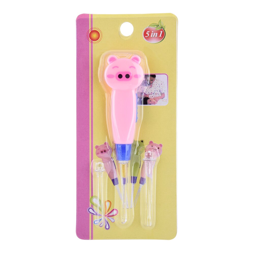 Accesorios lindos de la cuchara de la oreja herramienta de limpieza del oído segura de la cera de la oreja: pink pig