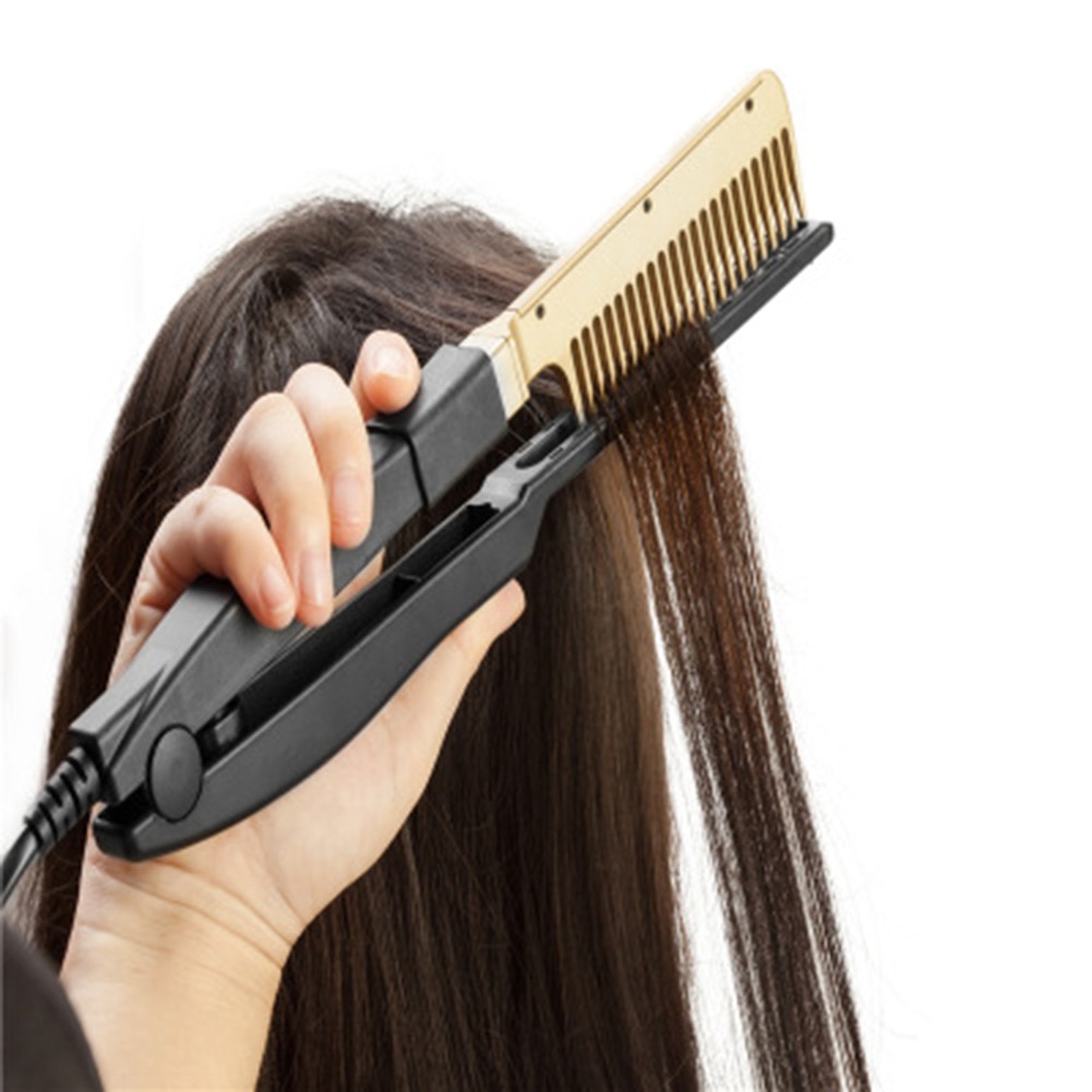 Défriser les cheveux fers plats défriser brosse chaude chauffage peigne cheveux droit Styler ondulation fer à friser cheveux bigoudi peigne