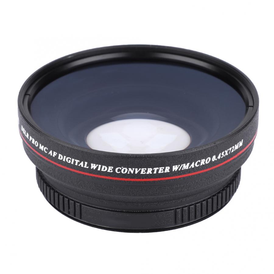camcorders 72MM 0.45X Wide Angle Lens DSLR Cameras Cam for 82mm Filter teleconvertidor para