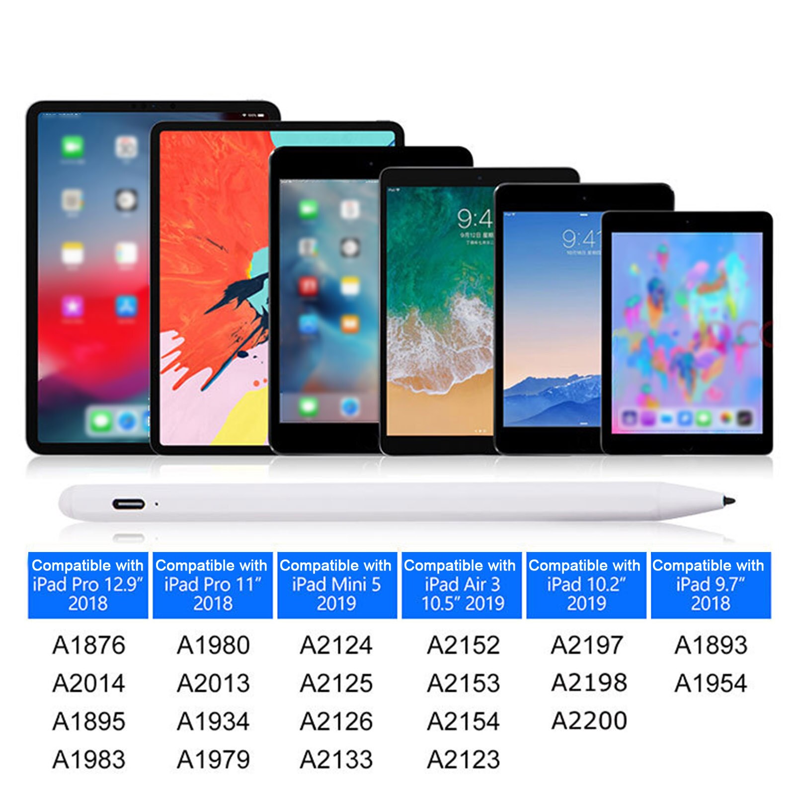 K10 Touch Screen Pen Handwritten Capacitive Screen Pen Smart Pencil for iPad for iPad Mini for iPad Pro for iPad