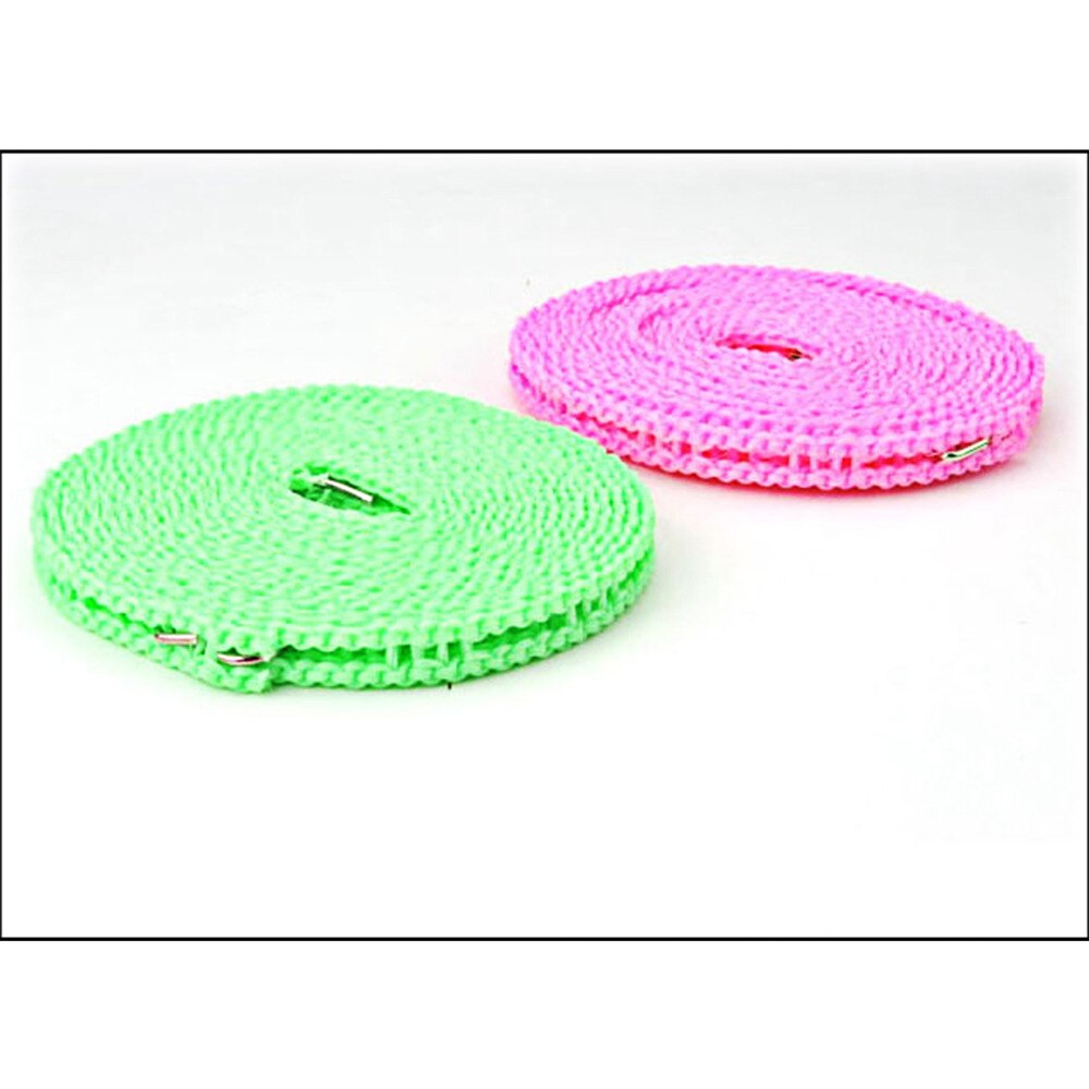 3 pc Outdoor 5m Length Nylon Non-slip Drying Clothes Hangers Rope Clothesline Washing Line With Metal Hook Laundry Storage Racks