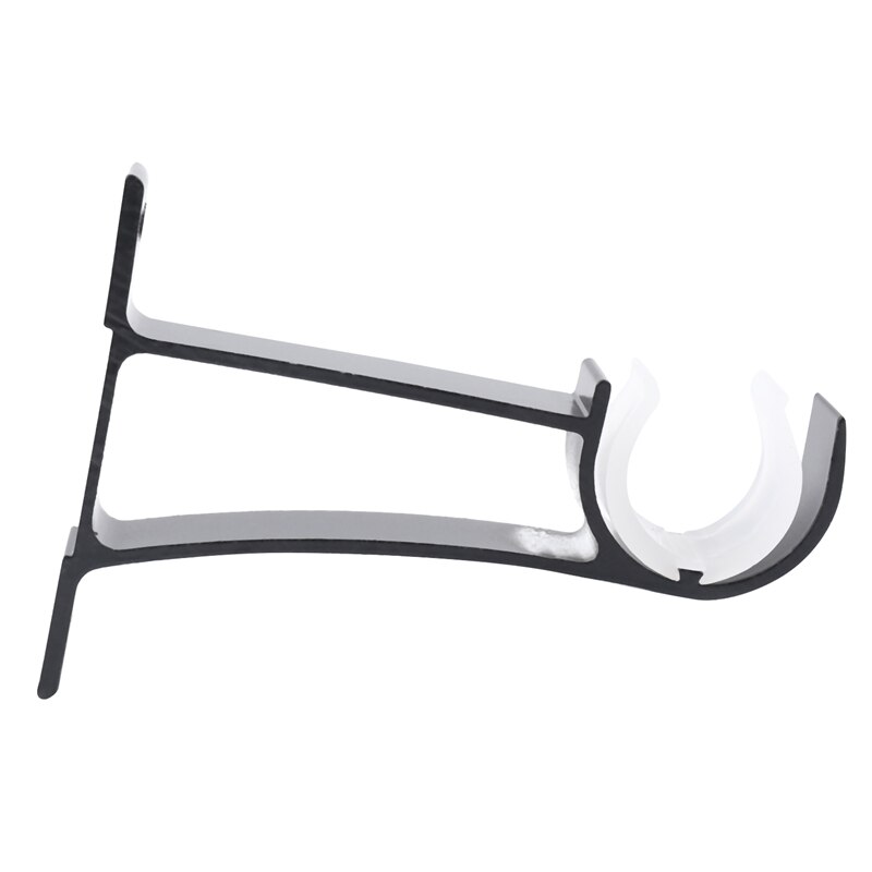 4 Pack Single Curtain Rod Brackets for Drapery Rod Aluminum Alloy Heavy Duty Curtain Rod Holders (Black)