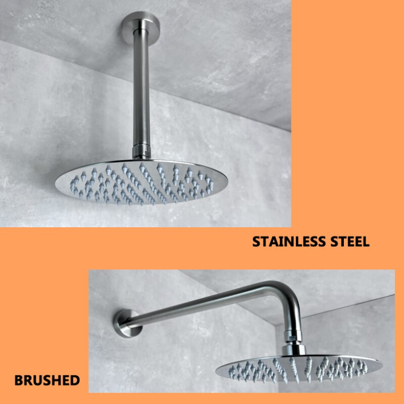 Stainless Steel Round Top Shower Arm Pipe Wall Mount For