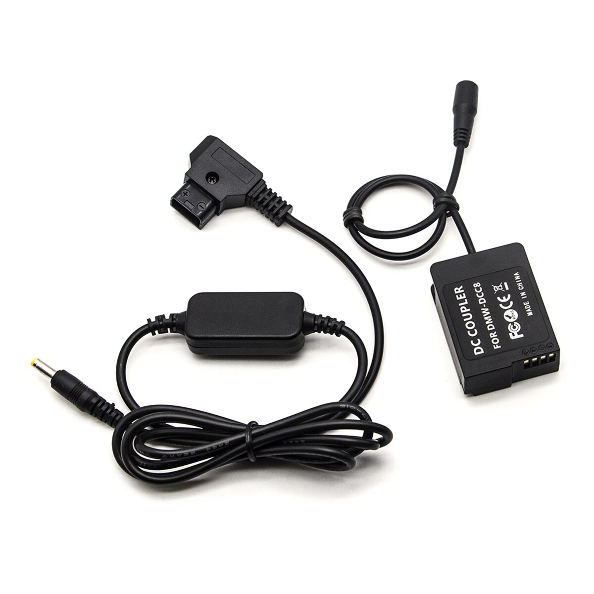 Dummy batterijkoppelingsadapter vervangt dmw-dcc 8 +  d-tap stroomkabel voor panasonic dmc  fz2500 fz300 g7 g6 g85 gx8 dmw -ac8 dcc 8