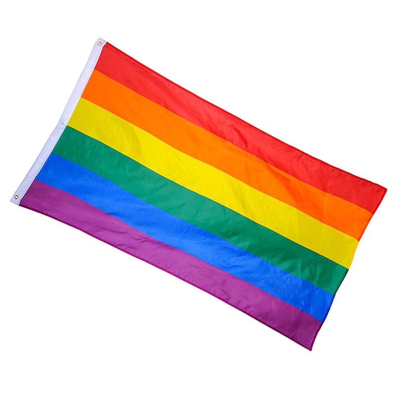 Polyester regnbue flag stort lgbt pride flag udendørs banner  (60*90cm)